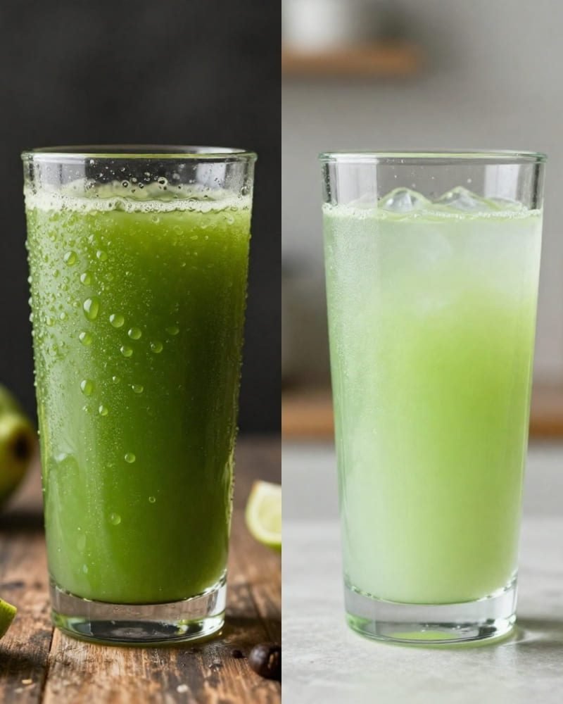 suco detox ao lado da cama ambiente noturno