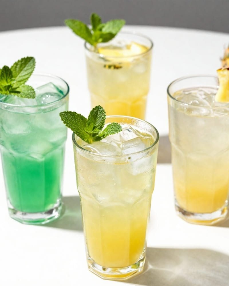 variações de suco detox com frutas e vegetais