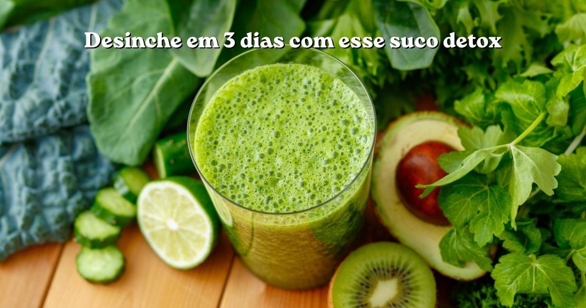 Suco detox para desinchar em 3 dias com couve e limão
