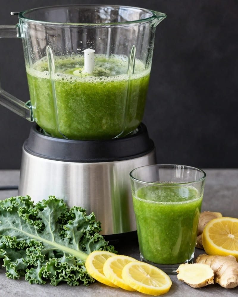 suco detox de couve com limão receita