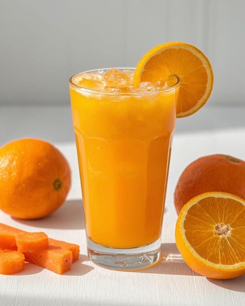 Benefícios do suco detox de cenoura com laranja para imunidade e energia