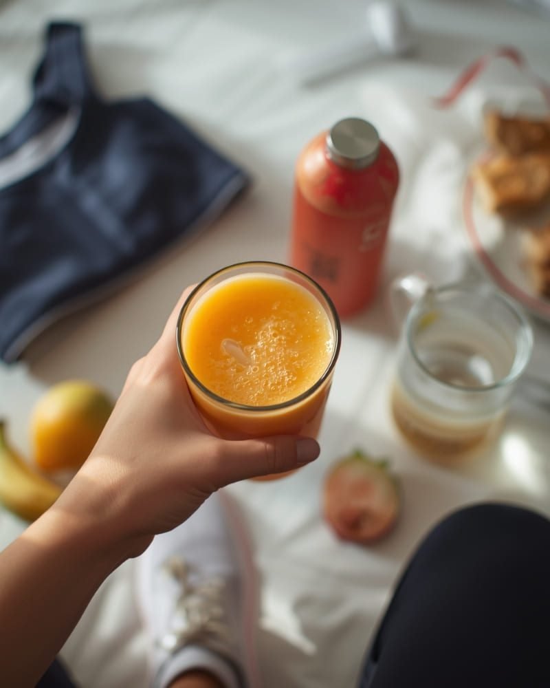 Suco detox de cenoura com laranja para energia pela manhã e pré treino